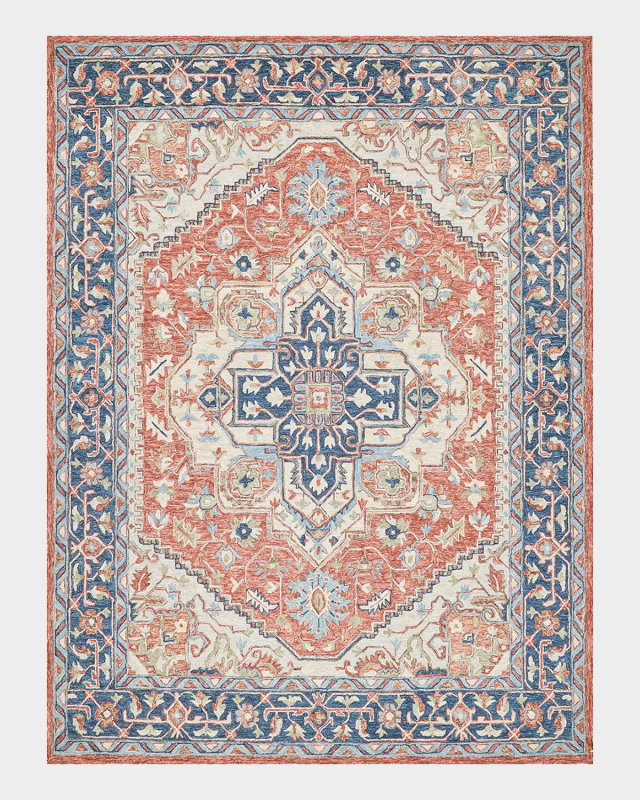 Richmond Serapi Hand-Tufted Red/Blue Rug, 9' x 12'